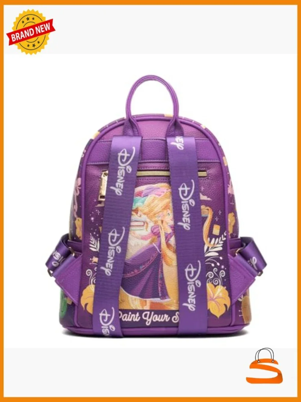 Disney Tangled Rapunzel Vegan Leather Fashion Mini Backpack - 11 inch